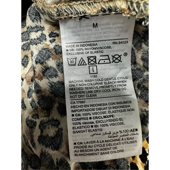 Old Navy Womens Fit & Flare Dress Multicolor Cheetah Print V Neck Long Sleeve M - Picture 8 of 9